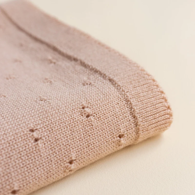 Hvid Babydecke Bibi aus Wolle (Merino)