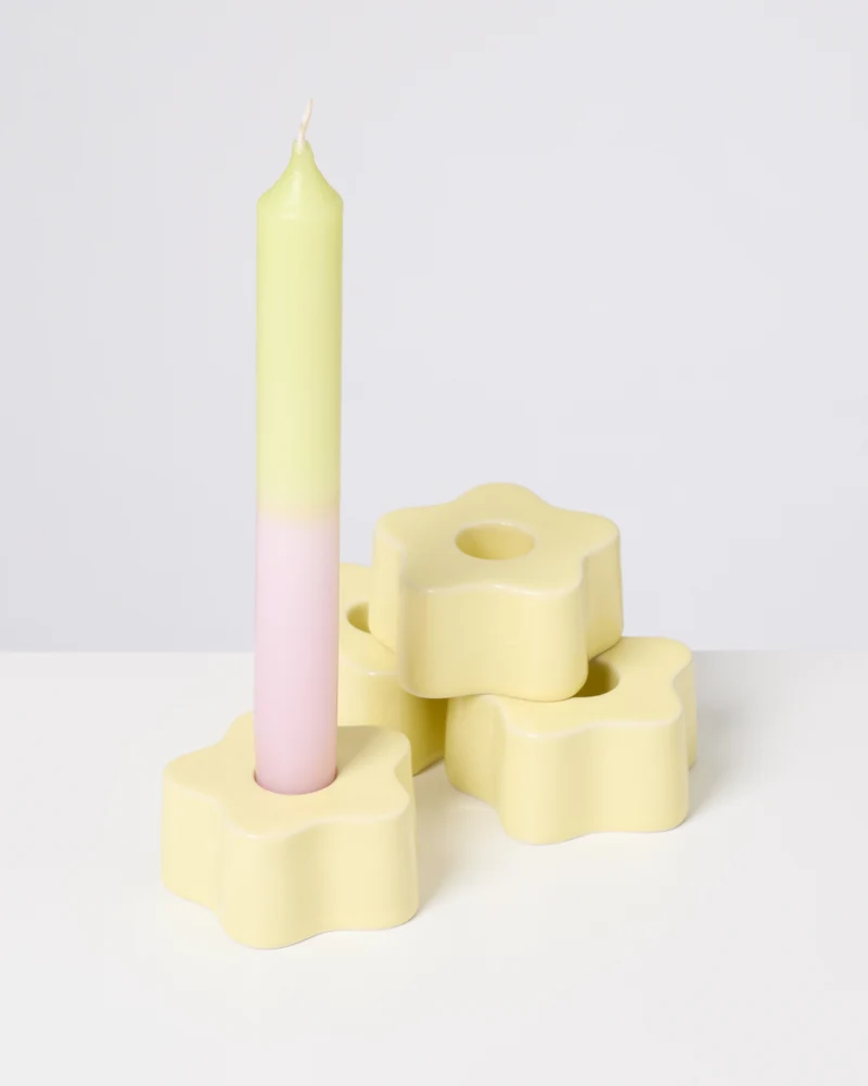 Seia Kerzenhalter flower gelb