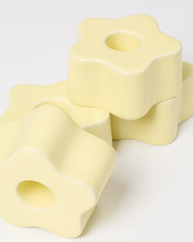 Seia Kerzenhalter flower gelb