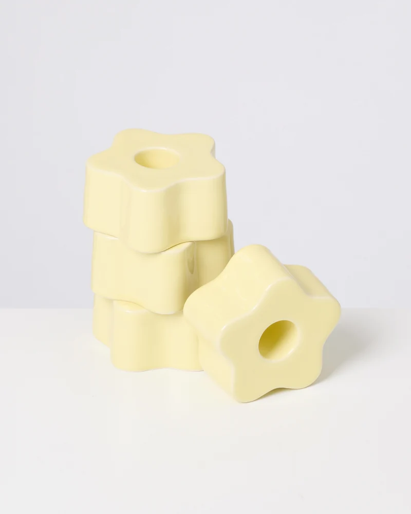 Seia Kerzenhalter flower gelb