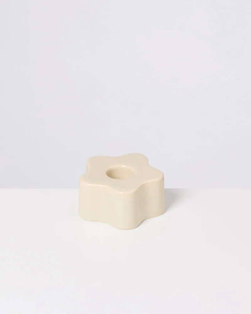 Seia Kerzenhalter flower beige