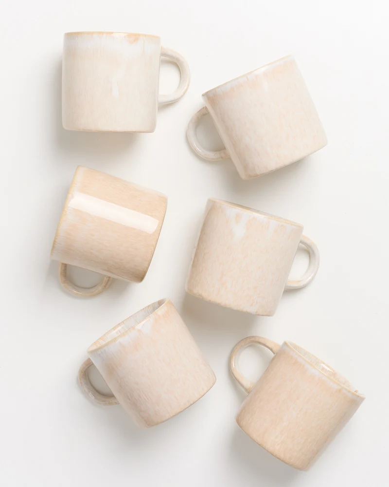 Cordoama Tasse groß modern sand 6er-Set