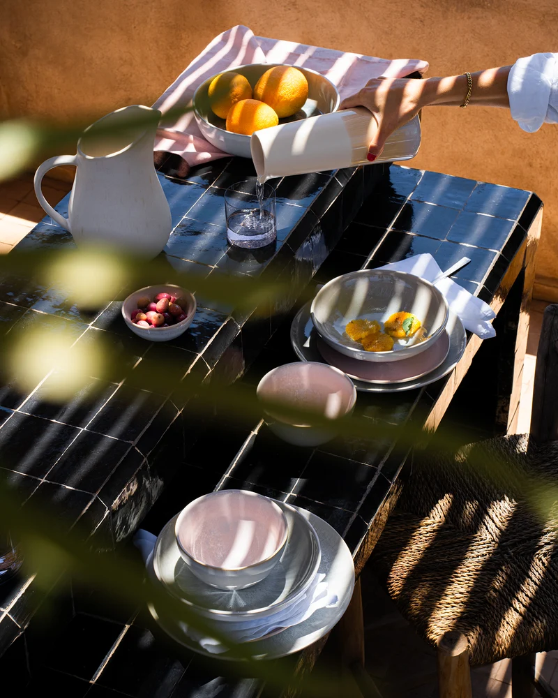 Geschirr-Set Endless Summer grau rosé 16-teilig