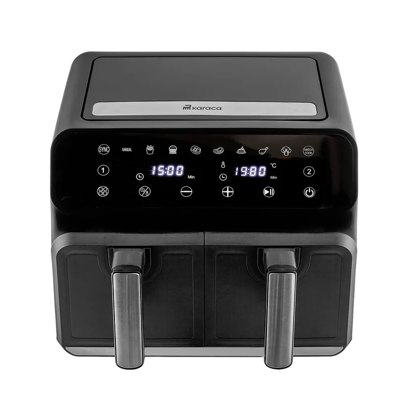Karaca Multifry XXXL 4+4 Liter digitaler Airfryer mit zwei Kammern