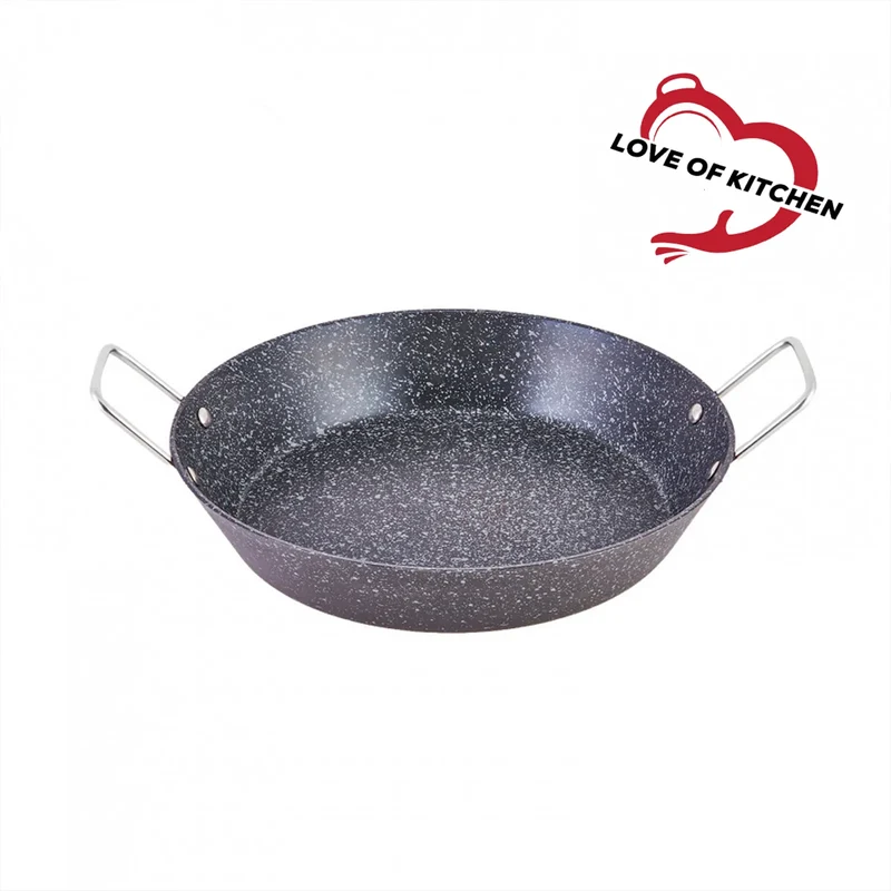 Karaca Love of Kitchen Induktionsbasierter Biogranit Paella Pfanne 28 cm