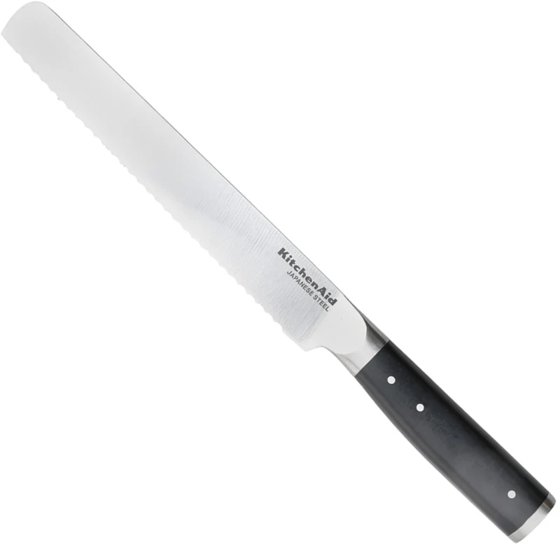 KitchenAid Brotmesser Gourmet Edelstahl 20 cm Schwarz/Silber - Brotschneiden