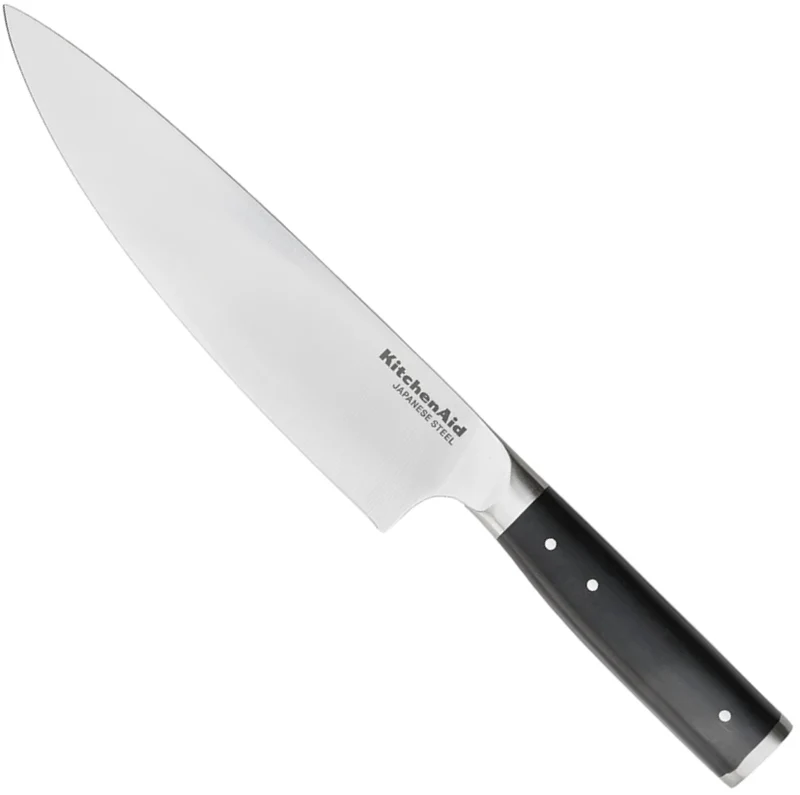 KitchenAid Kochmesser Gourmet Edelstahl 20 cm Schwarz/Silber - mit Messerschutz