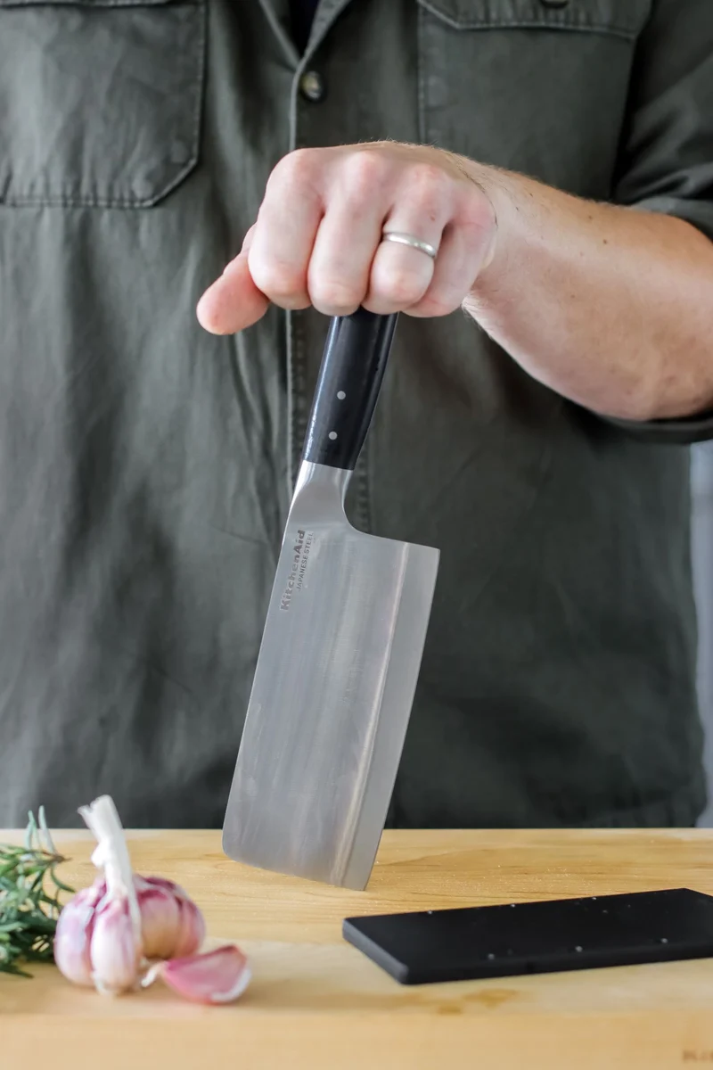 KitchenAid Hackmesser Gourmet Edelstahl 15 cm Schwarz/Silber - Spülmaschinenfest