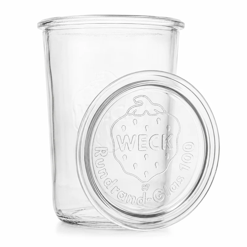WECK-Sturzglas 3/4 l - 850 ml RR 100 mit Glasdeckel im 6er Karton