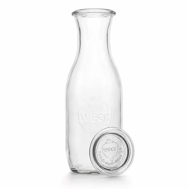 WECK-Saftflasche 1,0 l RR 60 mit Glasdeckel im 6er Karton