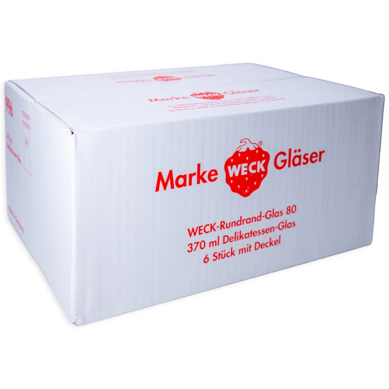 WECK-Delikatessenglas 370 ml RR 80 mit Glasdeckel im 6er Karton
