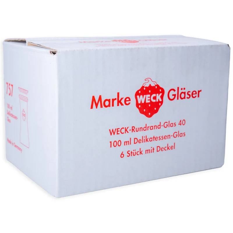 WECK-Delikatessenglas 100 ml RR 40 mit Glasdeckel im 6er Karton