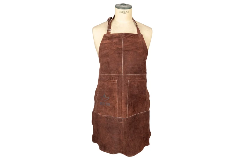 White Fire Grillschürze & Grillhandschuhe aus Leder - Braun - 3-teilig