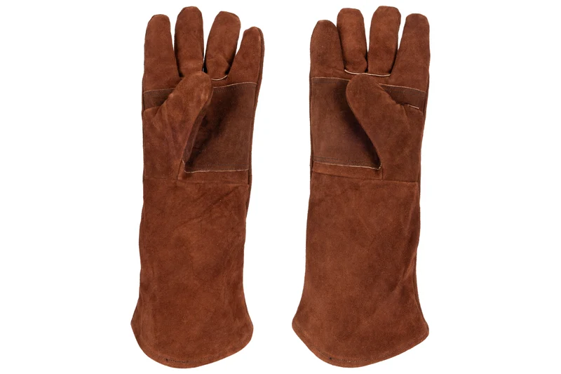 White Fire Grillhandschuhe / Ofenhandschuhe aus Leder - Braun - 2 Stück
