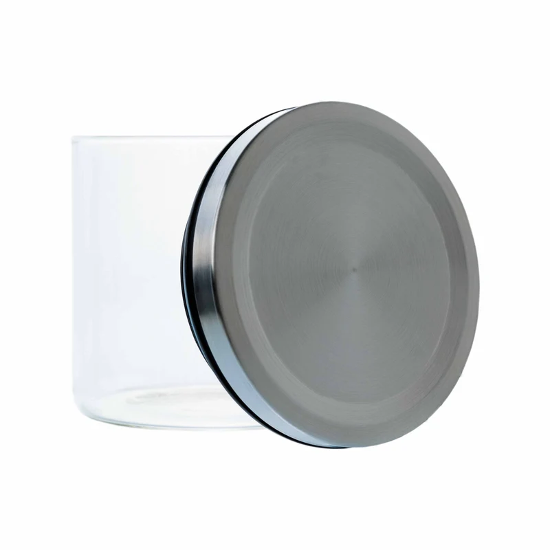 Borosilikatglas - Vorratsglas 500 ml mit Edelstahldeckel