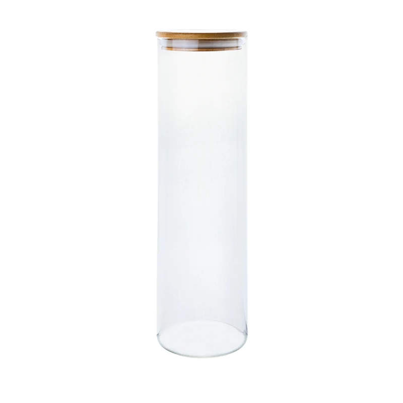 Borosilikatglas - Vorratsglas 2000 ml mit Bambusdeckel