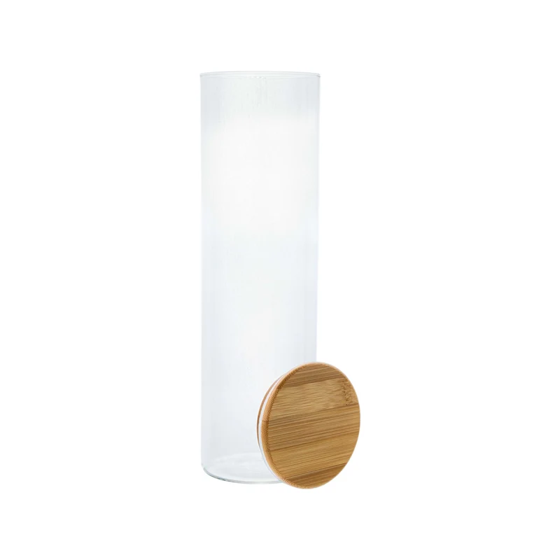 Borosilikatglas - Vorratsglas 2000 ml mit Bambusdeckel