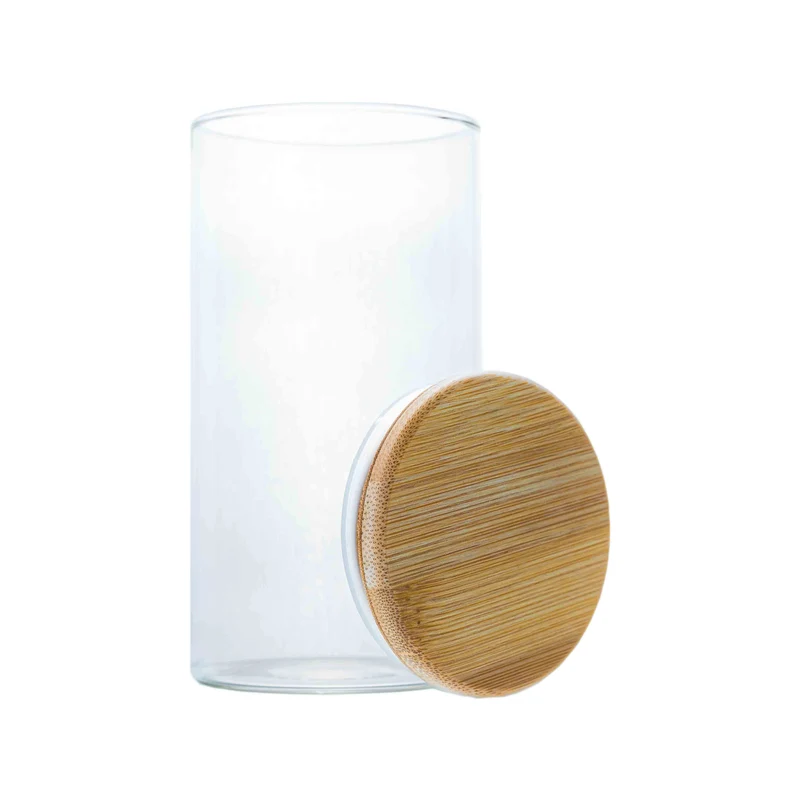 Borosilikatglas - Vorratsglas 350 ml mit Bambusdeckel