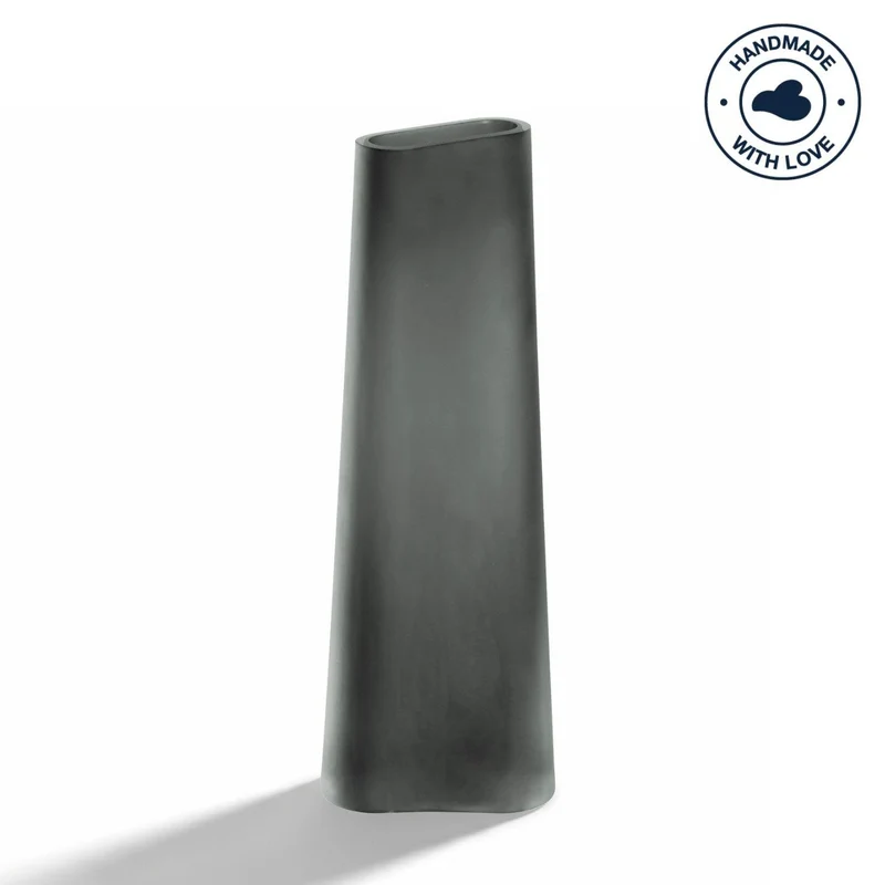 Vase TURNO 34 cm grau satiniert