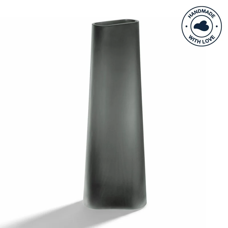 Vase TURNO 42 cm grau satiniert