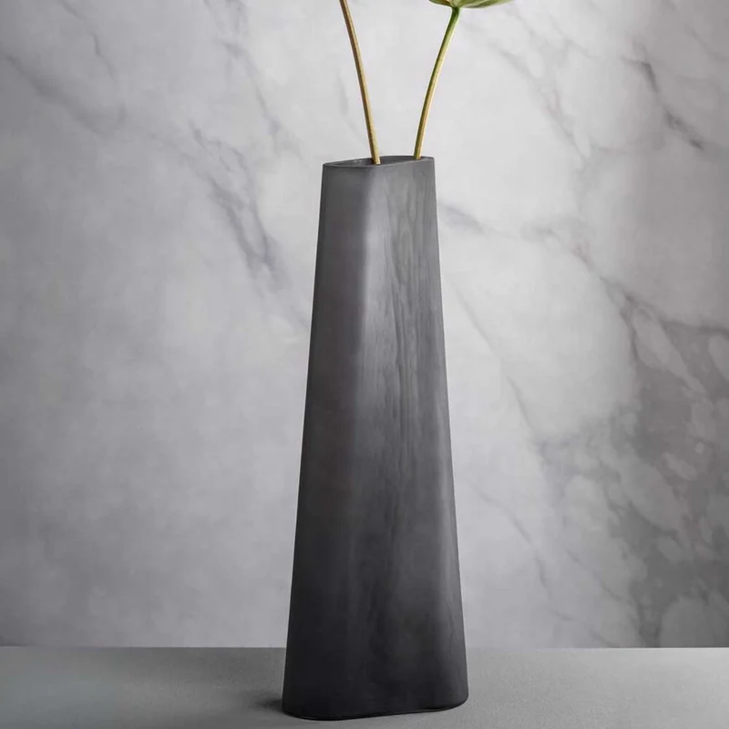 Vase TURNO 42 cm grau satiniert