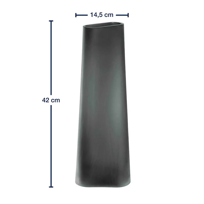 Vase TURNO 42 cm grau satiniert