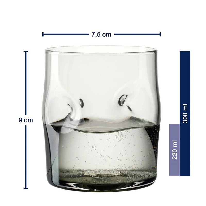 Trinkglas VESUVIO 300 ml grau 4er-Set