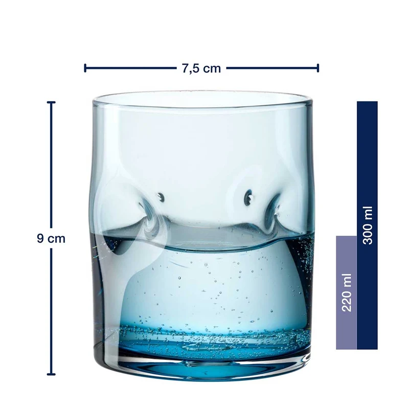 Trinkglas VESUVIO 300 ml blau 4er-Set