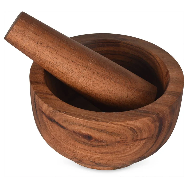 Holzmörser mit Stößel D12 H7cm