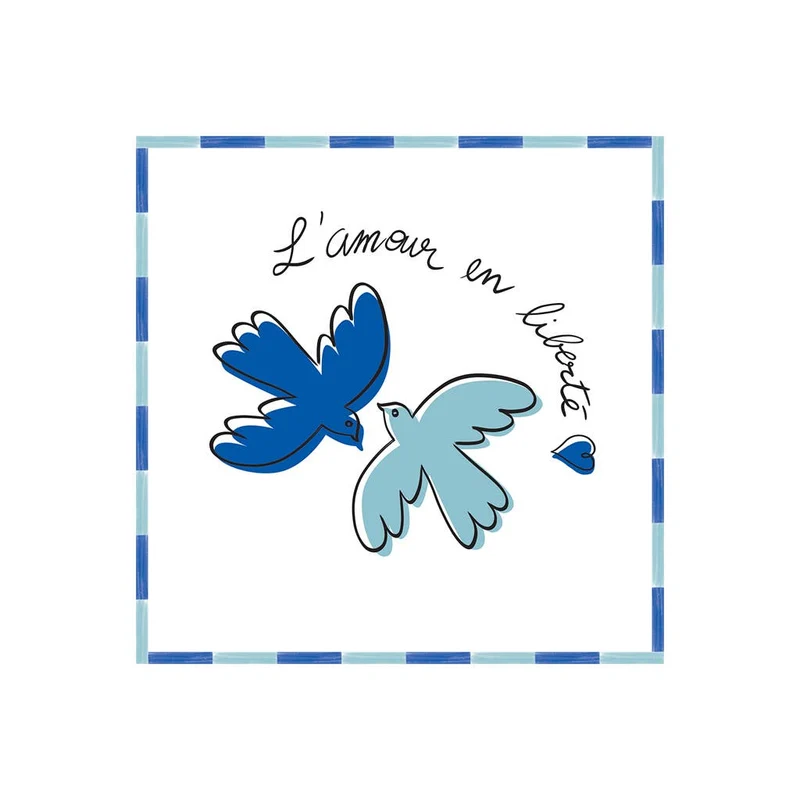 Papierserviette „Blue Bird Love“, 20 Stück
