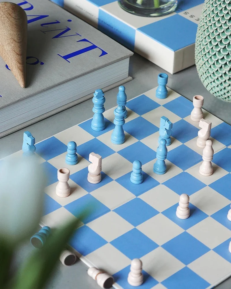 Schach Spiel Blau