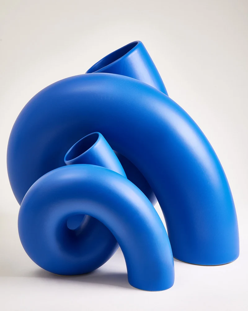 MaM x Ju Schnee Vase L blau