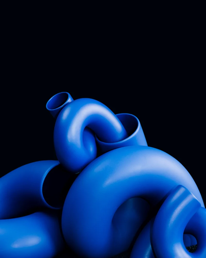 MaM x Ju Schnee Vase L blau