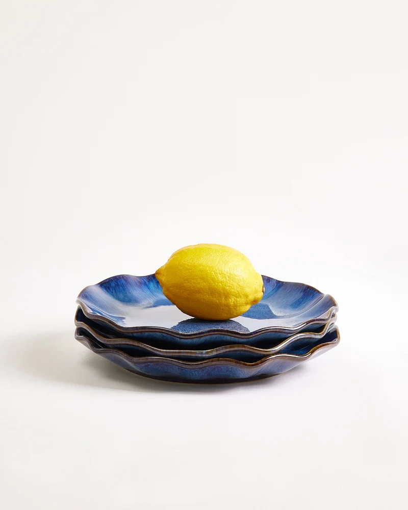 Pérola Teller klein shell dunkelblau