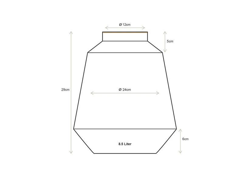 PIP STUDIO Vase Metall Stripes grün 24x29cm