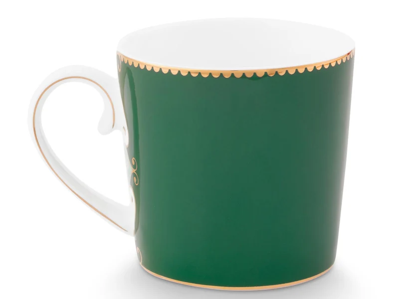 PIP STUDIO Love Birds Medaillon Hirsch Tasse dunkelgrün 0,19l