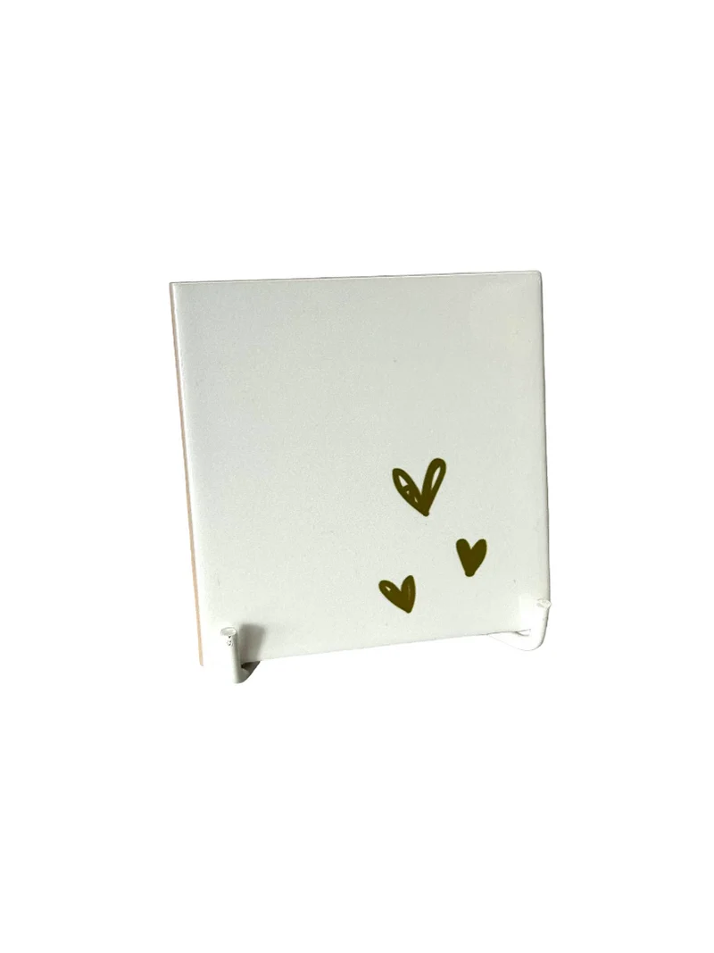 Fliese 3 Herzen 10,5x10,5x0,5cm Keramik