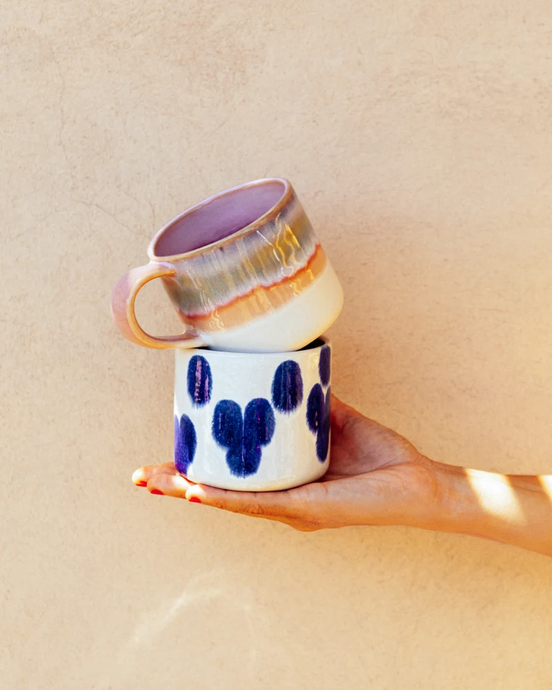 Nódoa Tasse groß gepunktet blau