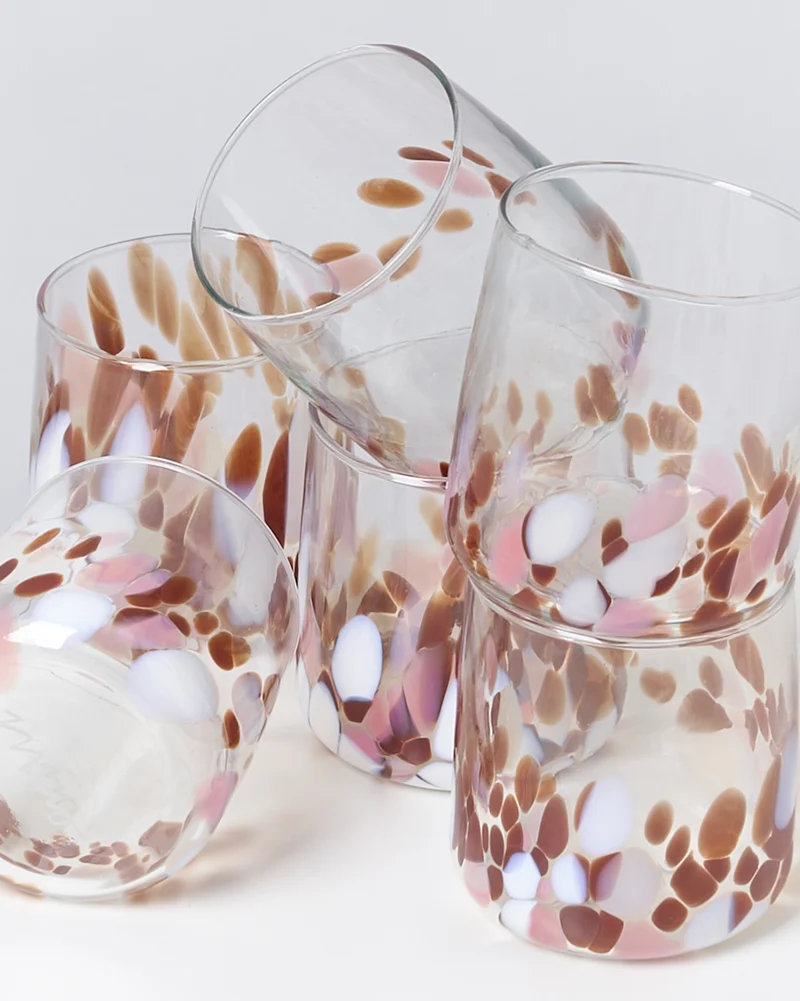Alegria Glas klein bernstein rosa 6er-Set