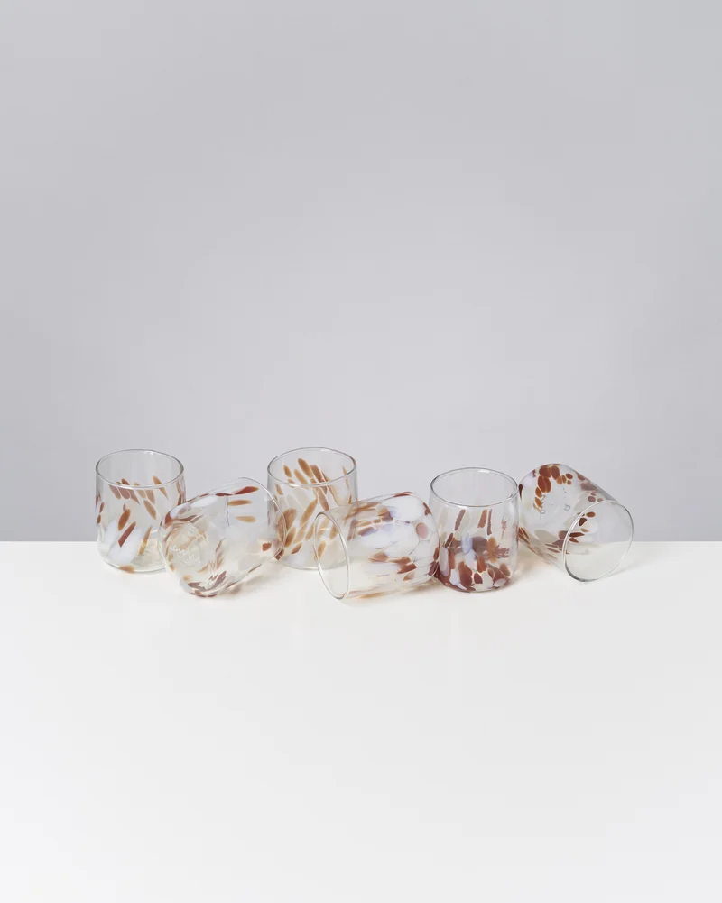 Alegria Glas klein bernstein sand 6er-Set