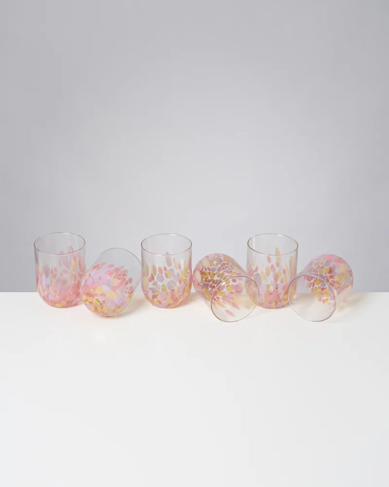 Alegria Glas groß rosa sand 6er-Set