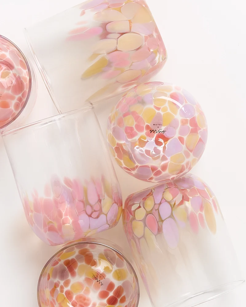 Alegria Glas groß rosa sand 6er-Set