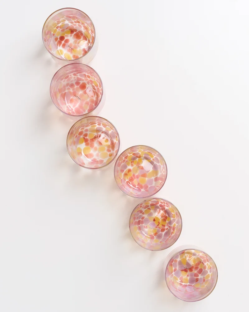 Alegria Glas groß rosa sand 6er-Set