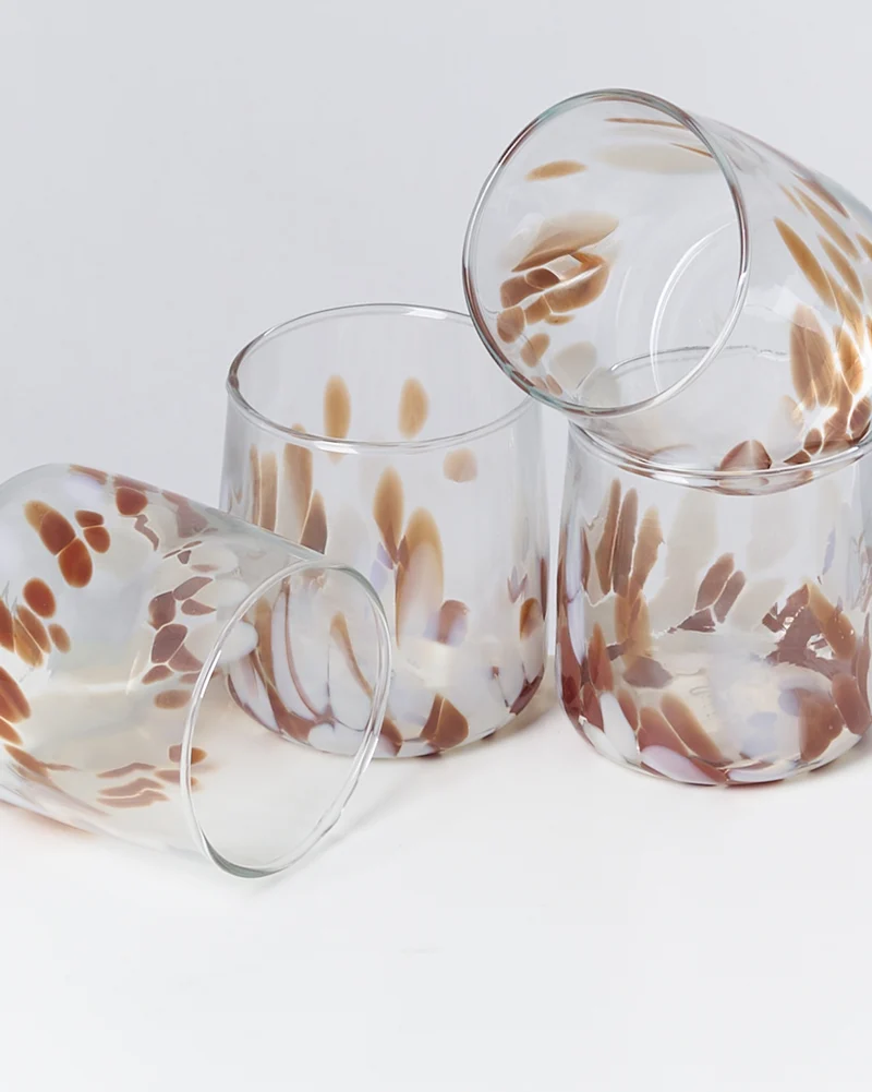 Alegria Glas klein bernstein sand 4er-Set