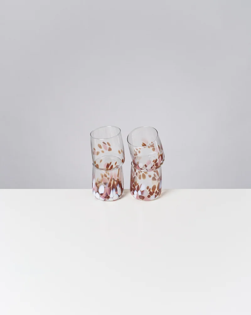 Alegria Glas klein bernstein rosa 4er-Set
