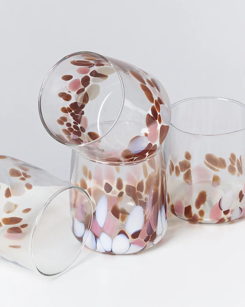 Alegria Glas klein bernstein rosa 4er-Set