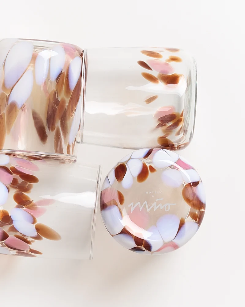 Alegria Glas klein bernstein rosa 4er-Set