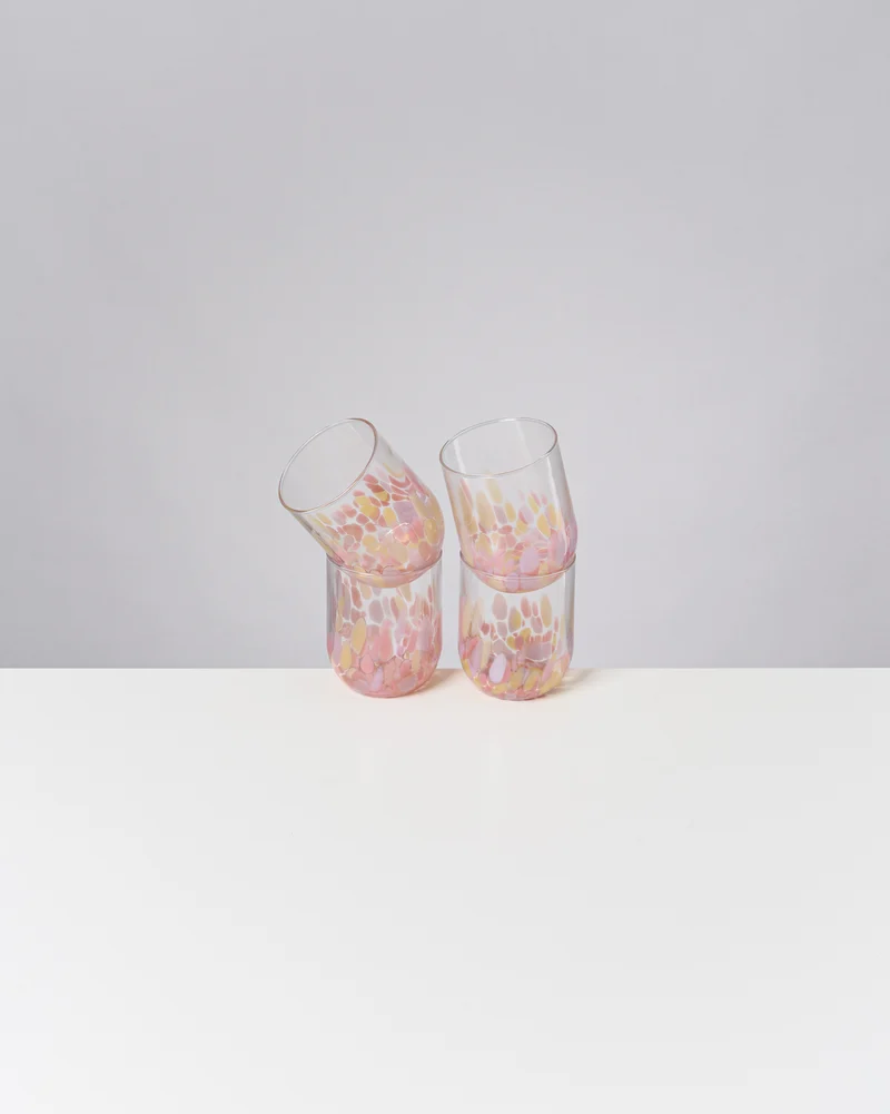Alegria Glas groß rosa sand 4er-Set