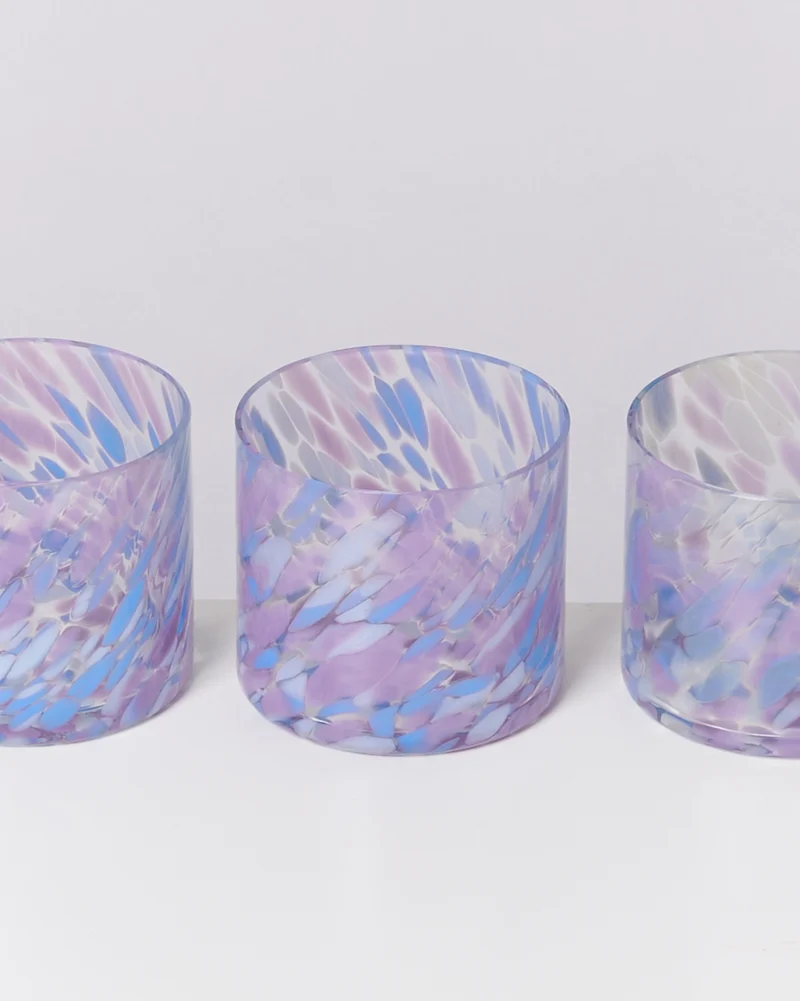 Joia Glas klein drops blau lila