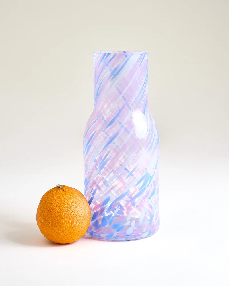 Joia Glaskaraffe drops blau lila